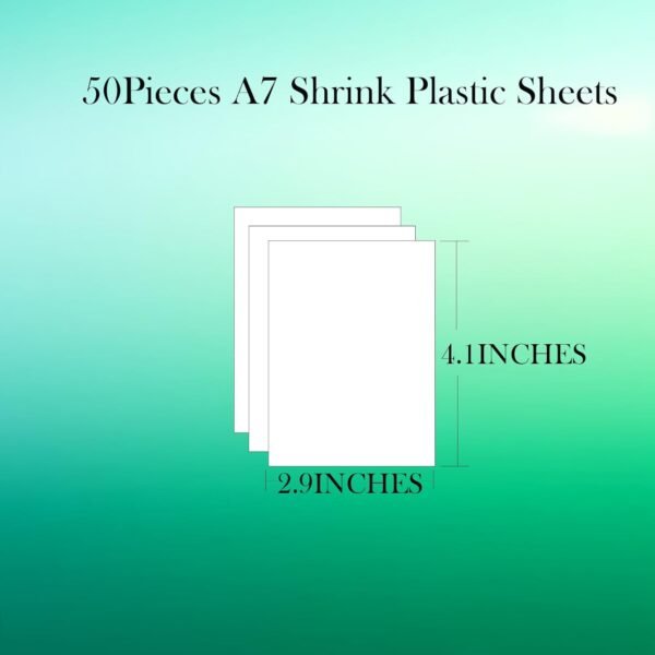 A7 Shrinky Plastic Sheets,Shrink Art Paper Shrink Film Sheets Frosted for Arts and Crafts,Create Your Own Jewelry,Keychains(50) - Image 2