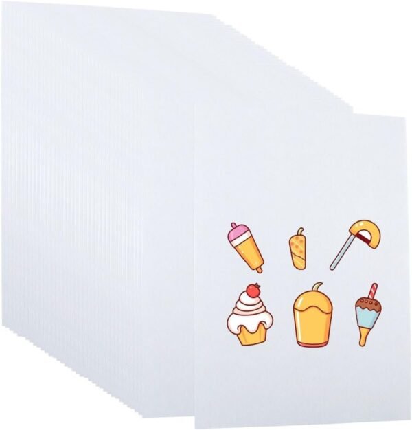 6Pcs Printable  Sheets Clear Shrink Film Large 11.7 x 8.3 Inch Transparent Duplex Printing Rectangle Plastic Paper for Drawing Craft Mothers Christmas Ornament Creative Projects