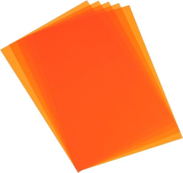 5 Pcs Shrink Plastic Sheets, 8x12 Inch Shrink Films Paper Heat Shrink Art Paper for Making Earrings, Necklace, Keychains DIY Crafts Project, Bright Orange