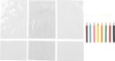 6 Sheet Flower Heat Shrink Paper Kit for Crafts, BOPS Material Shrink Film Paper, Heat Shrink Plastic Sheet Kit, Shrink Art Paper, Two Sides Pre Cut with 8 Color Pencils