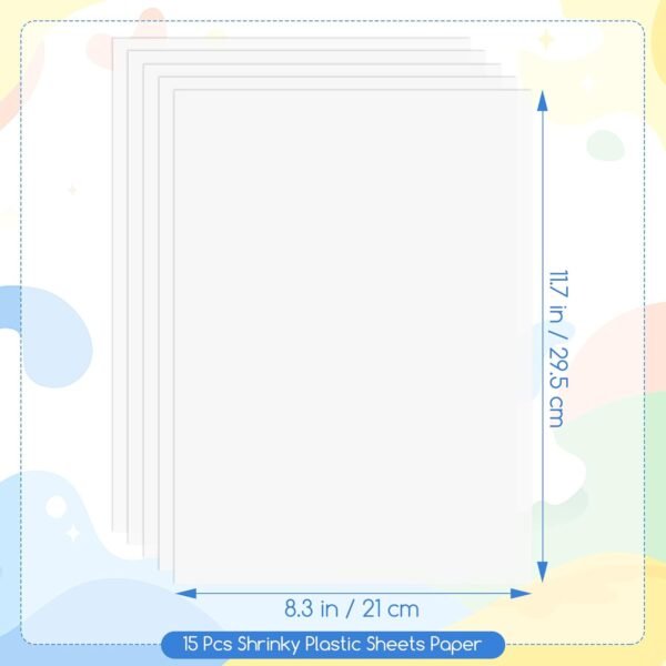 15 Sheets Printable Shrink Sheets Printable Shrink Art Paper for Inkjet Printer Shrink Film Sheets for Mothers Day Craft Making, 8.3 x 11.7 Inch / 21 x 29.5 cm - Image 2