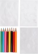 Heat Shrink Sheets Kit for Keychains, Jewelry, and Crafts, BOPS Material, 2 Sheets Tulip Shrink Film, 1 Sheet Peach Heat Shrink Paper, 8pcs Color Pencils