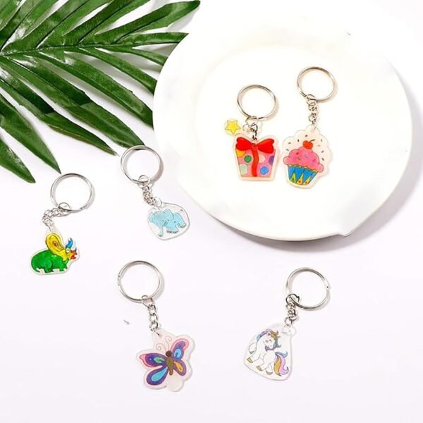 260PCS Shrink Plastic Sheets Kit with 20 PCS Shrinky Art Paper and 20 PCS Keychains 200PCS Open Iron Ring for Kids Creative Craft Marking, Homemade s, Handprint Keychains (260)