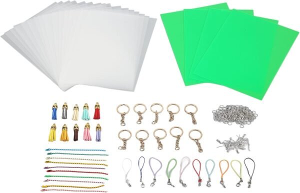 Heat Shrink Film Sheets Kit DIY Handcrafted PVC Material for Making Keychains Decorations Jewelry