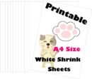 25 Sheets White Printable Shrink Plastic Sheets,Printable Shrink Sheets Inkjet Shrink Films Papers for Inkjet Printer Kids DIY Art