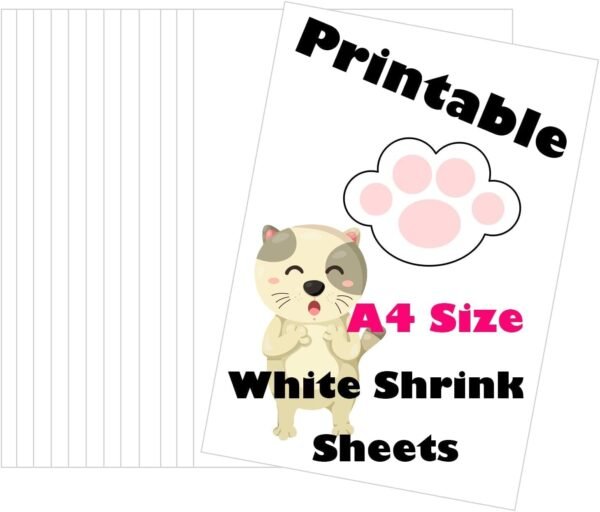 25 Sheets White Printable Shrink Plastic Sheets,Printable Shrink Sheets Inkjet Shrink Films Papers for Inkjet Printer Kids DIY Art