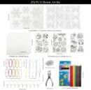 252PCS Heat Shrink Plastic Sheet Kit with Hollow Out Snowy and Butterflies Patterned  Paper, Shrink Paper with Keychain Kit,Hole Punch,Colored Pencils,Craft Creative Ornament