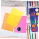 10pcs Heat Shrink Sheets for DIY Keychains Brooches Crafts Easy to Use Shrink Art for Creative Projects Including Fluorescent Orange Green Yellow Gold Silver Blue and Red