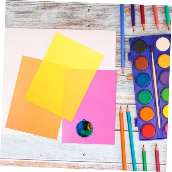 10pcs Heat Shrink Sheets for DIY Keychains Brooches Crafts Easy to Use Shrink Art for Creative Projects Including Fluorescent Orange Green Yellow Gold Silver Blue and Red - Image 2