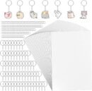 225pcs/set Heat Shrink Sheet Kits Drawing Film Paper Keychain Keyring Making Creative Art Craft Holiday Kid