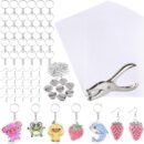 181Pcs Shrinking Plastic Sheets Kit Includes 20 Shrinking Film Art Paper and 161 Pcs Shrinkles Keychains Making Accessories for Kids Craft and Art Supplies