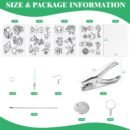 174Pcs Shrinking Plastic Sheets Kit W Blank and Pattern Shrinkle Film Art Paper, Hole Punch, Keychains Accessories, Butterfly Clutch Tie Tacks, Ball Beads Chain for Craft and Art Supplies