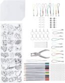Complete Heat Shrink Sheet Set Kit with Colored Pencils for Customized Key Chains Jewelry and Toys Making - DIY Shrink Plastic Sheets for Creative Crafting