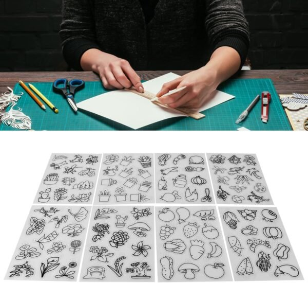 Sheets, Paper, 8pcs Shrink Plastic Sheets Beautiful Patterns Heat Shrinky Art Paper Shrink Art Kits for Kids for Kids Creative Craft Making(Vegetables Plant) - Image 2