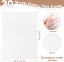 30 Pieces Shrink Plastic Sheets, Shrink Paper Shrink Art Paper for Crafts DIY Keychain Making(7.9 X 5.7 inch)