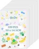 100PCS  Sheets, 20 x 14.5 cm Shrink Plastic Sheets, Shrink Film Sheets, Printable Shrink Dink Sheets for DIY Crafts Gifts and Keychain Making