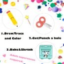50PC Shrink Plastic Sheets,Shrink Paper Sheets,Shrink Film Sheets,-Semitransparent,8''x5.7'', 0.3mm, Design Your Own Shrink Art Craft