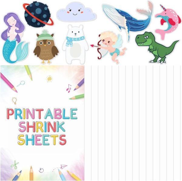 15 Sheets Printable Shrink Sheets Printable Shrink Art Paper for Inkjet Printer Shrink Film Sheets for Mothers Day Craft Making, 8.3 x 11.7 Inch / 21 x 29.5 cm