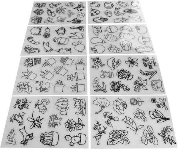 Sheets, Paper, 8pcs Shrink Plastic Sheets Beautiful Patterns Heat Shrinky Art Paper Shrink Art Kits for Kids for Kids Creative Craft Making(Vegetables Plant)