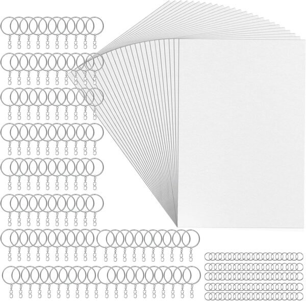 225pcs/set Heat Shrink Sheet Kits Drawing Film Paper Keychain Keyring Making Creative Art Craft Holiday Kid