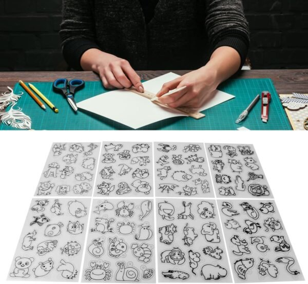 24Pcs Shrink Plastic Sheet Kit, Animal Pattern Heat Shrink Paper Shrink Art Paper Kit for Keychain Pendant Decoration Creative Craft Ornaments - Image 2