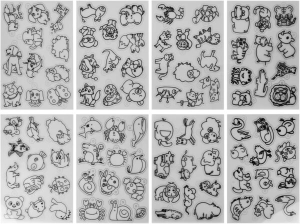 Kits for Kids Bops 8Pcs Heat Shrink Sheets Cute Animal Pattern Shrink Plastic Art Paper for Keychain Pendantft Decoration Gift (Animal