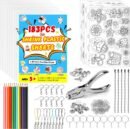 183PCS  Keychain Kit,15 PCS Shrink Plastic Sheets with Colored Pencils,Hole Punch,Keychains,Buckle Chains for Kids Creative Crafts Jewelry Making DIY(7.87x11.4inch/20x29cm)