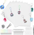 Heat Shrink Plastic Sheets Keychain Kit,206 Pcs Shrinky Sheets Kits for Shrinky,Including 20 Pcs Shrink Paper Sheets,Keychains Accessories Hole Punch for Crafts and Keychains Ornaments