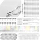 202Pcs Shrink Plastic Sheets Kit W Blank Shrinky Art Film Paper, Hole Punch, Keychains Accessories, Earring Hooks, Tweezers, Lobster Clasp Cord for Handmade Crafting